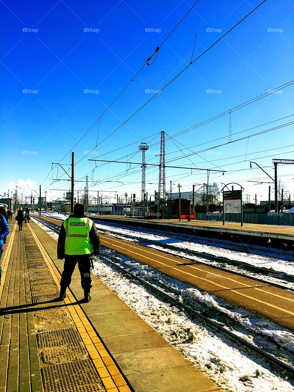 waiting for the train