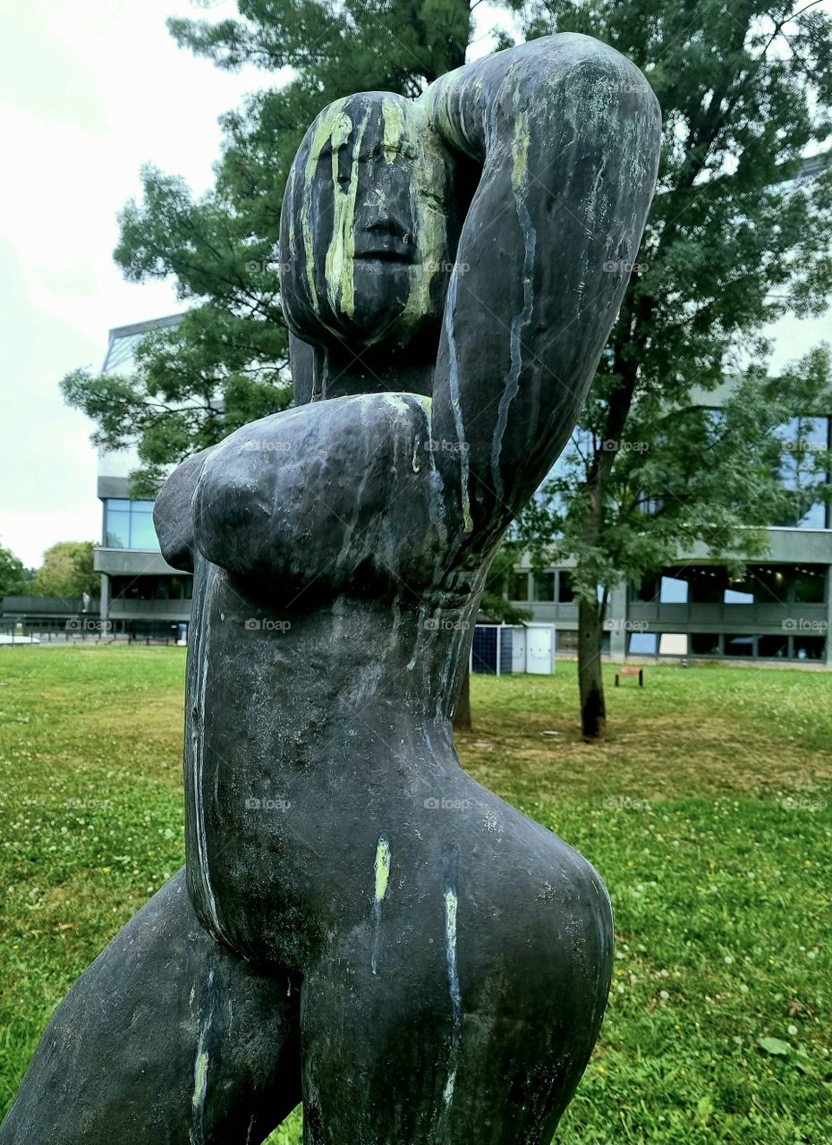 modern art statue " the swimmer"