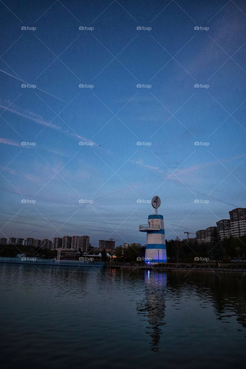 Lighthouse at blue hour