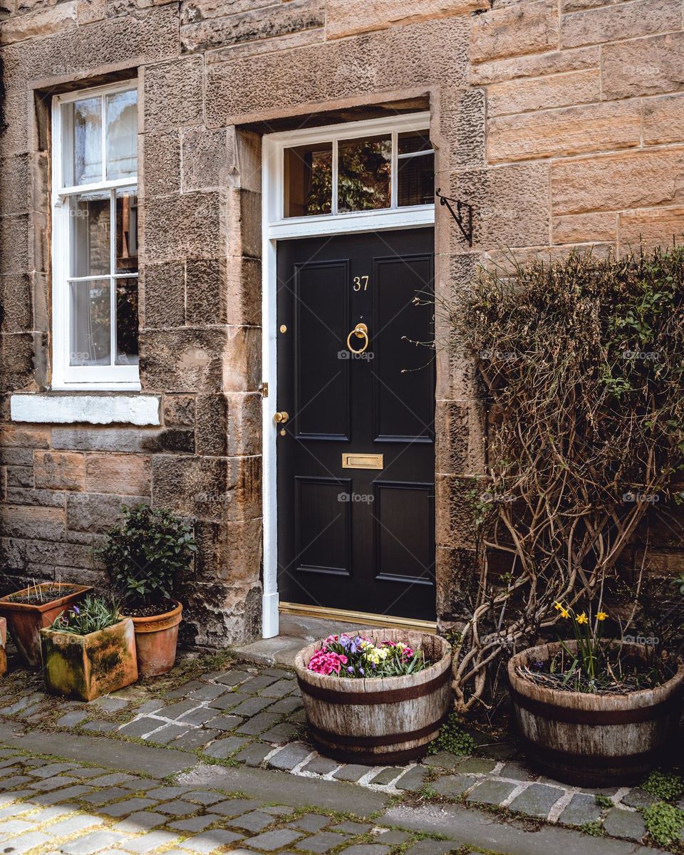 Elegant black door 