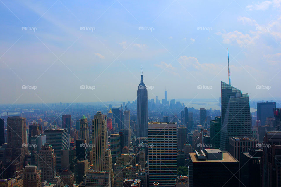 New York Skyline. This is the view from the top of 30 Rock in New York City.