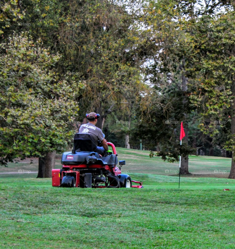 Golf Course, early morning Lawn Care