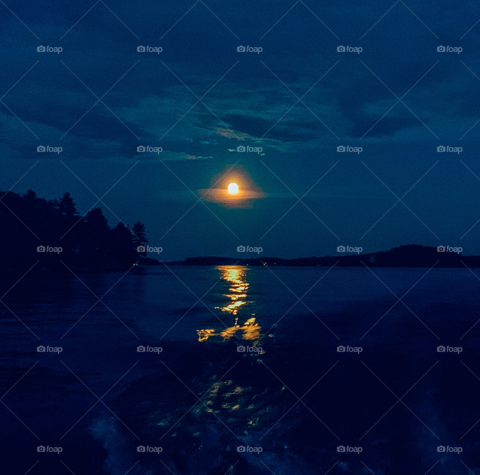 Moonlight over the water