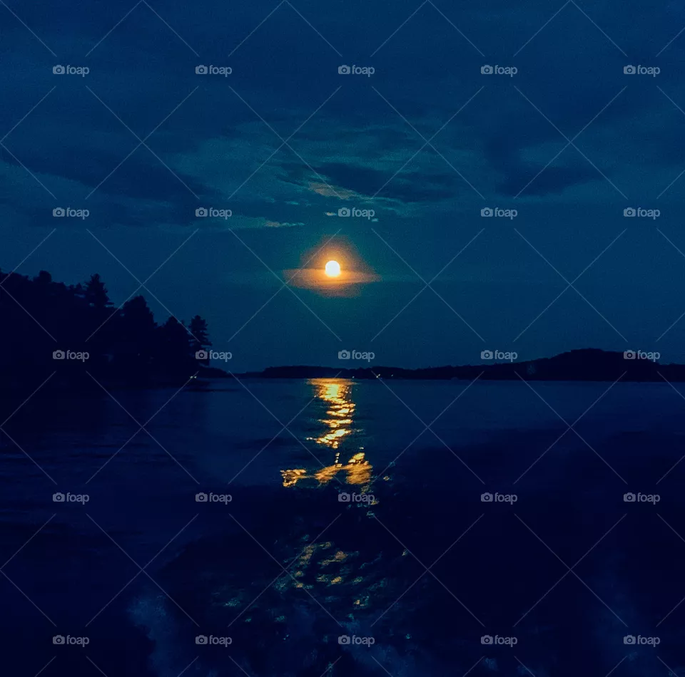 Moonlight over the water