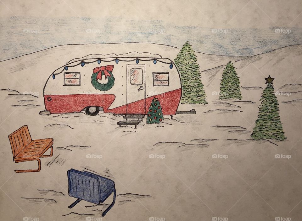 Vintage Christmas Camper