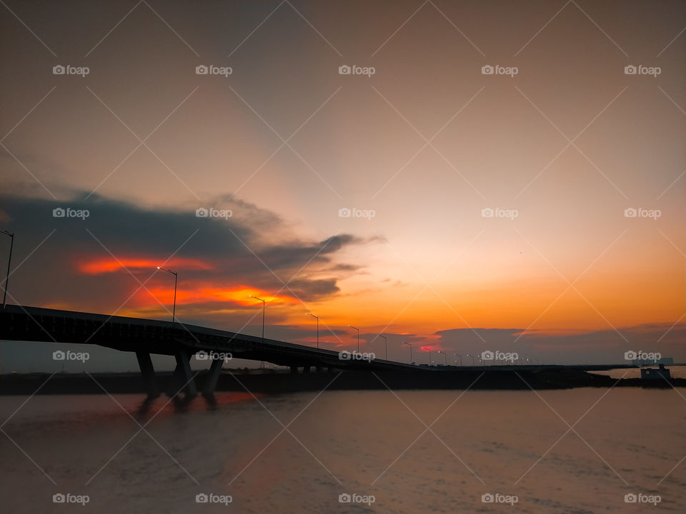 Sunset at Pantai Indah Kapuk (PIK), North Jakarta, Jakarta, Indonesia