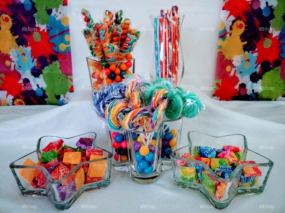 Rainbow Colorful Candy Display