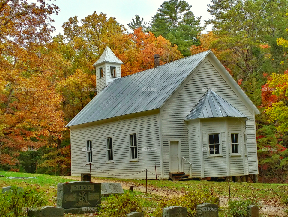 Missionary Baptist Church. Missionary Baptist Church in Cades Cove Tennessee. Great Smoky Mountains National Park