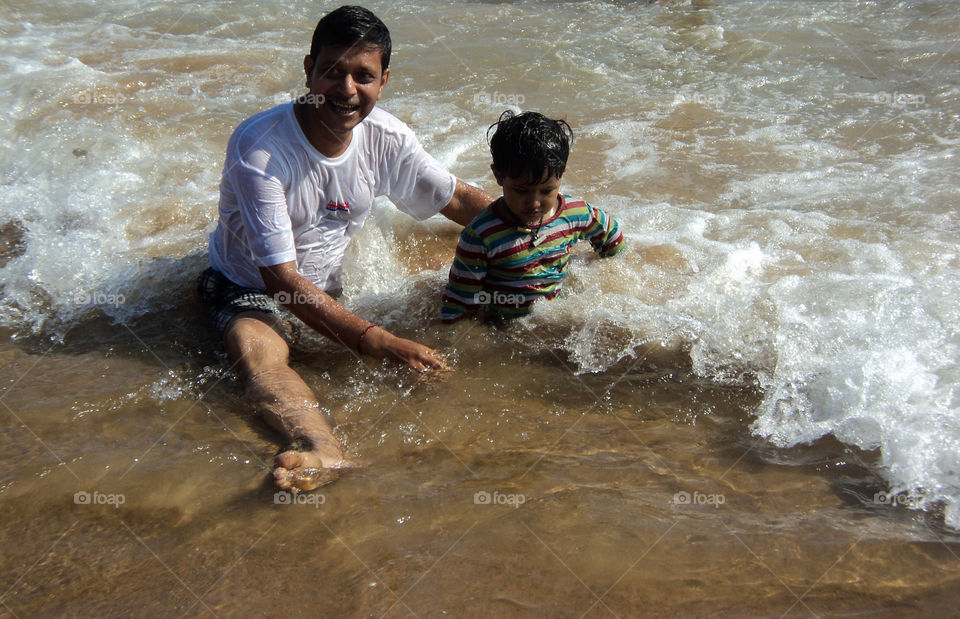 Enjoying the summer in the sea beach