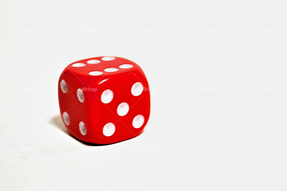 Colorful dice on white background
