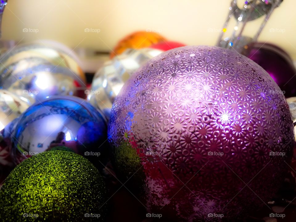 Christmas baubles suitable as background image 