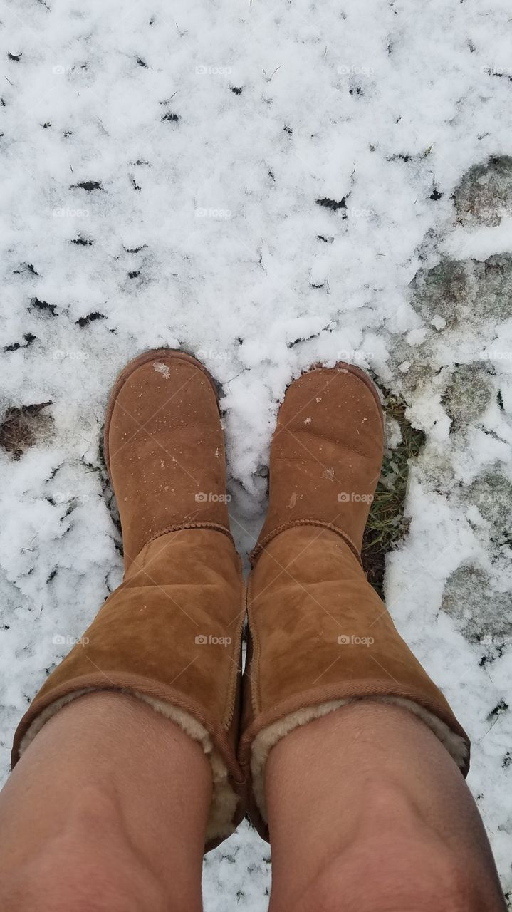 Tan legs unexpected snow