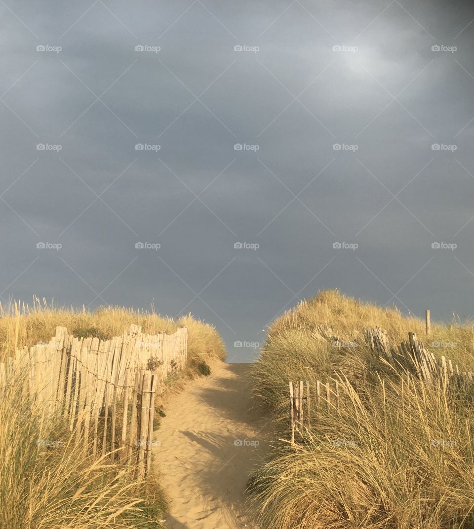 Hot and stormy beach photo
