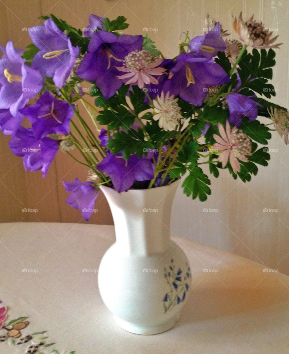 vase hultsfred bluebells summer flowers by lemonique