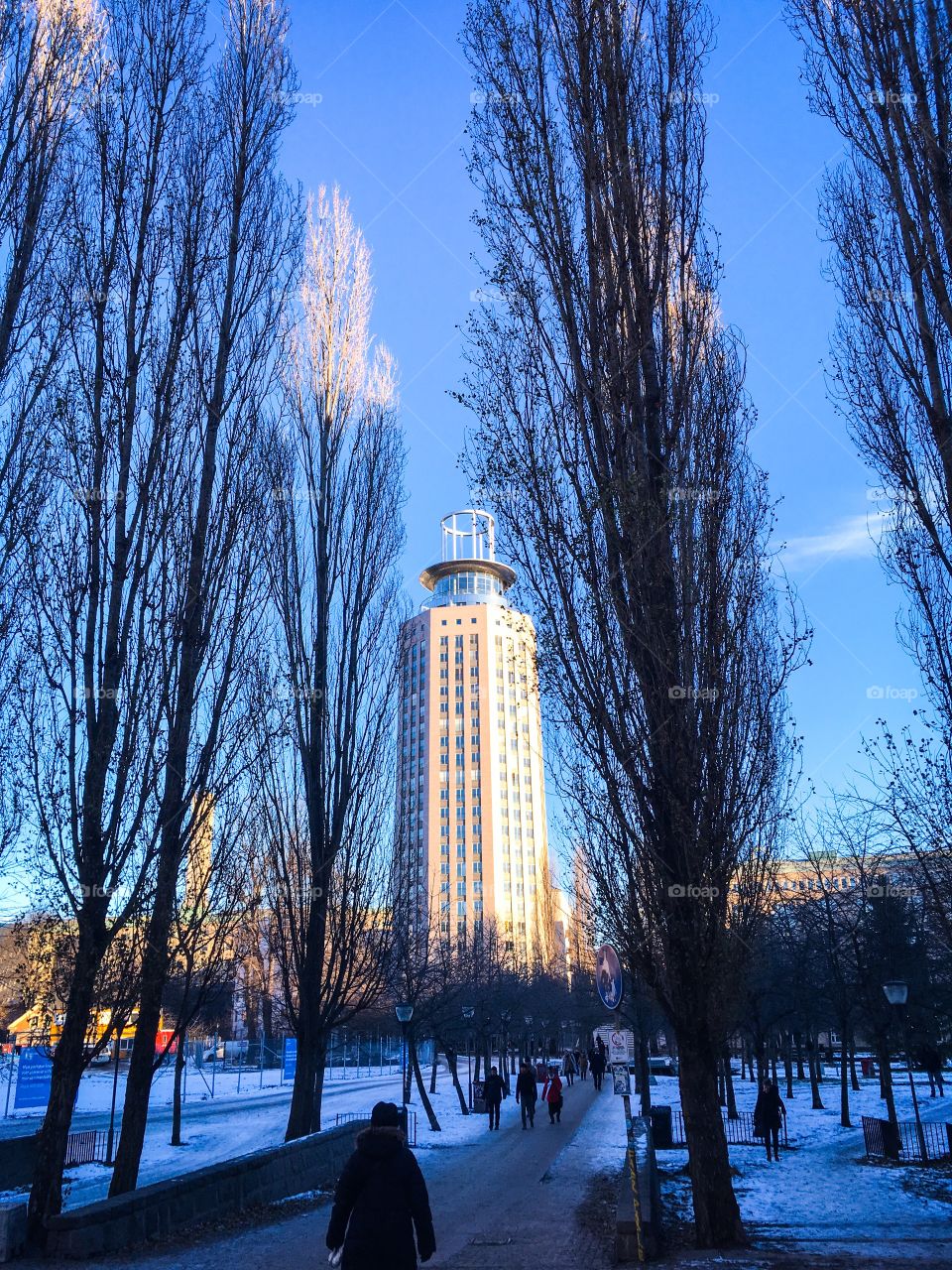 blue winter skies stockholm