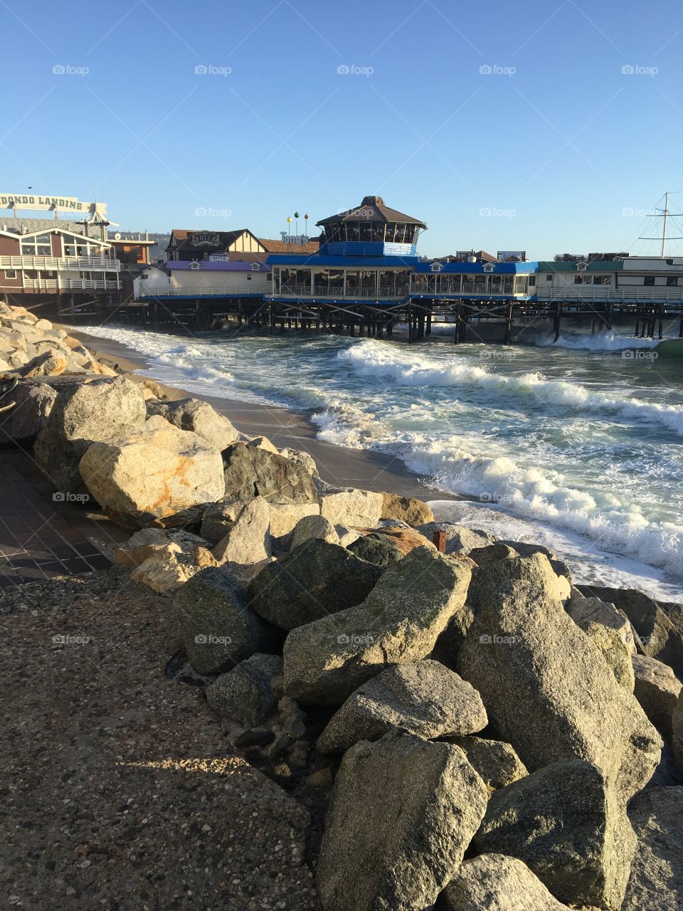Seashore with a view of the Redondo Beach pier