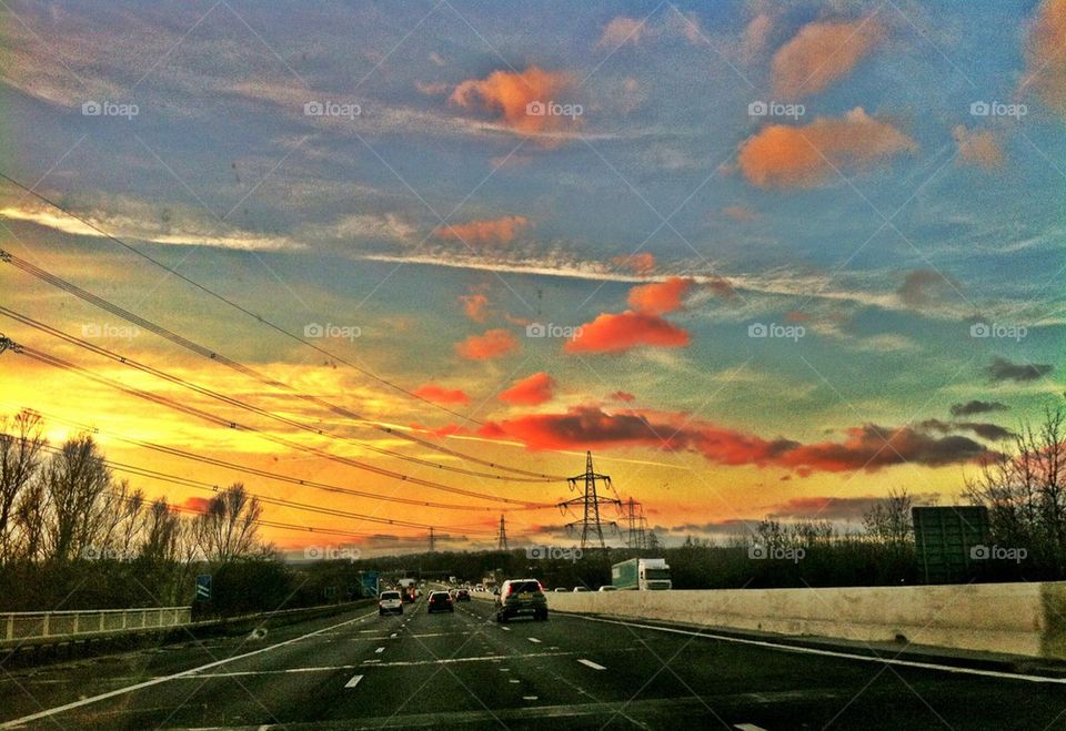 Sunset on the Motorway