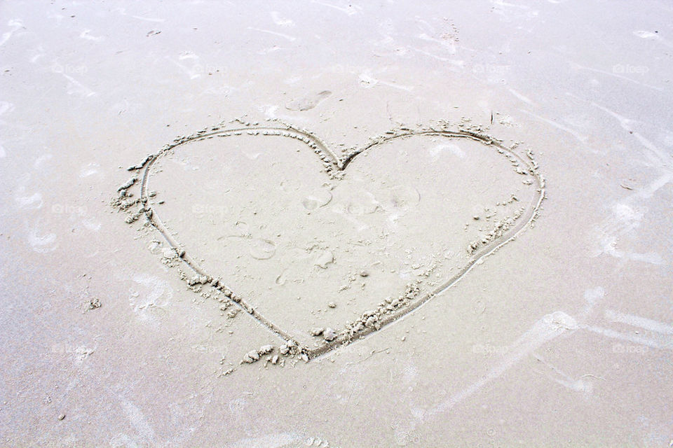 beach sand heart love by twilite