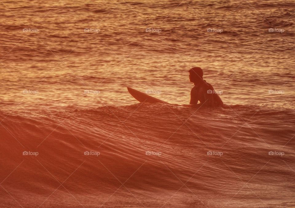 Surfer at Mavericks in Half Moon Bay, Northern California
