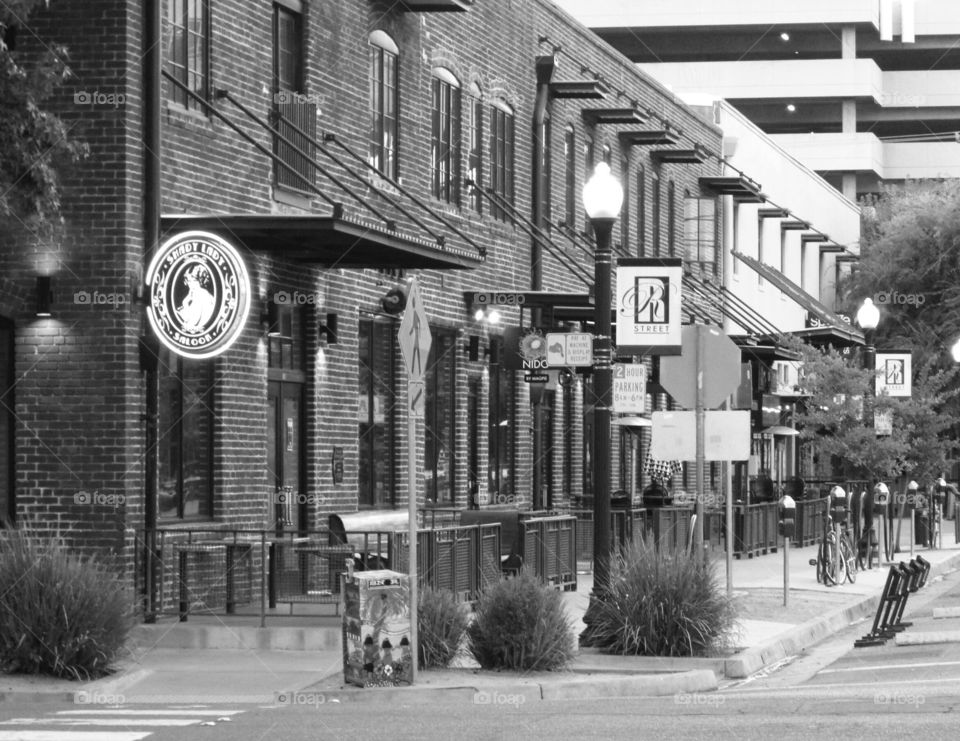 Black and White Street Corner View