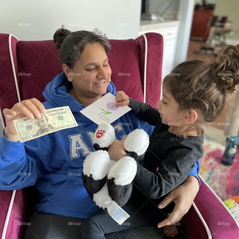 Mother and daughter open birthday card, celebrating birthdays, celebrating with mommy, mommy’s birthday, mommy gets a card in the mail