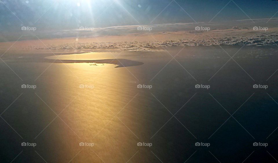 Sunbeams on beach