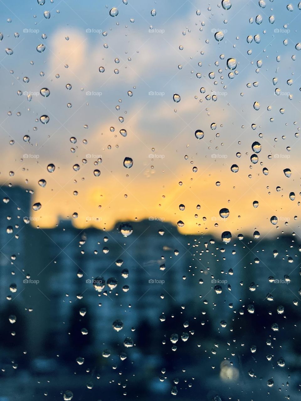 Rain at sunset