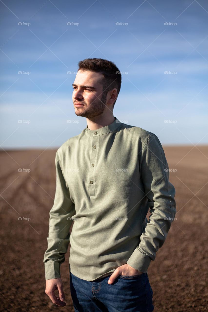 Photo of a man in a field