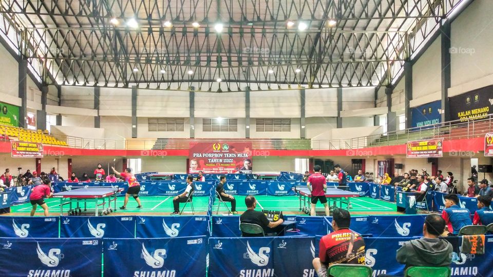 Table tennis match in Central Java, Indonesia