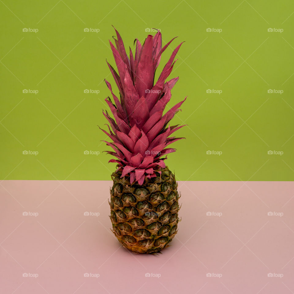 Pineapple with pink half