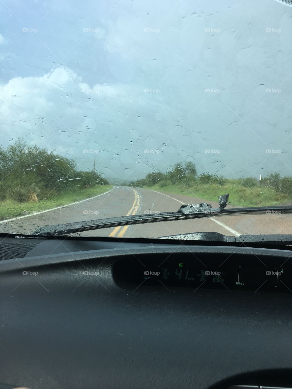 Rain on road 