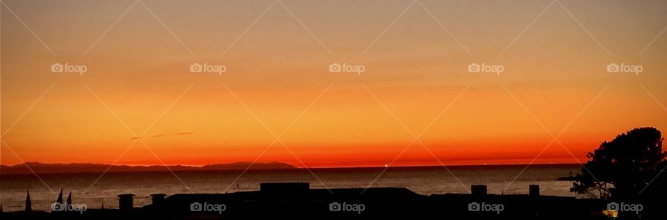 Foap Mission Silhouettes! Remarkable Sunset With Silhouette Of Catalina Island Off The Southern California Coast!