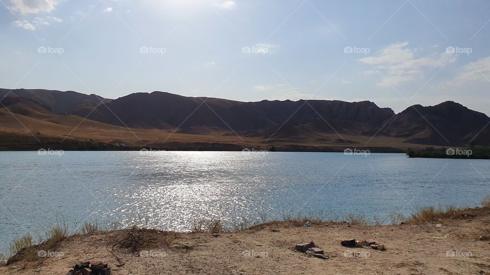 River Bank of Ili River in Kazakhstan