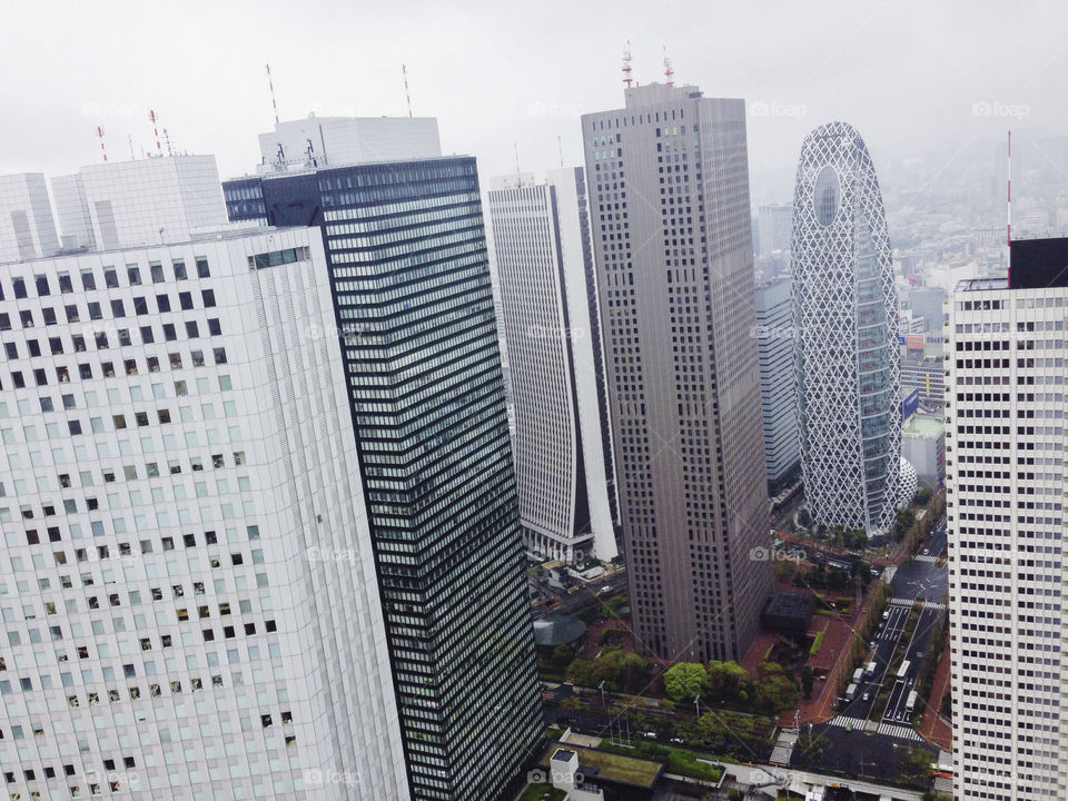 Tokyo. Skyscraper top floor view