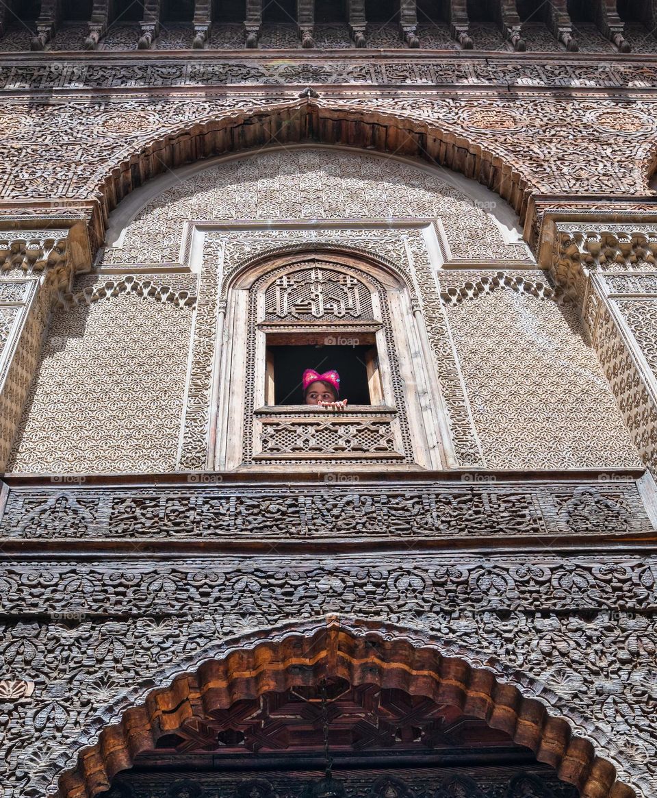 Minnie mouse in the beautiful texture window