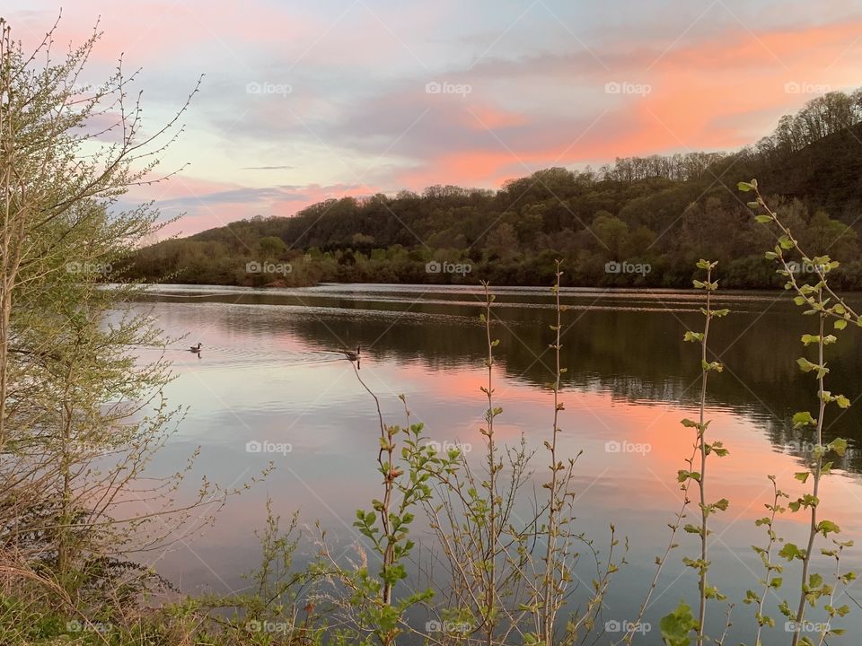 Lake at sunset