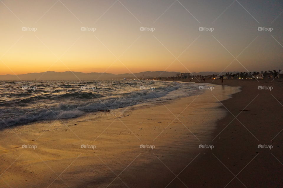 venice beach at sunset