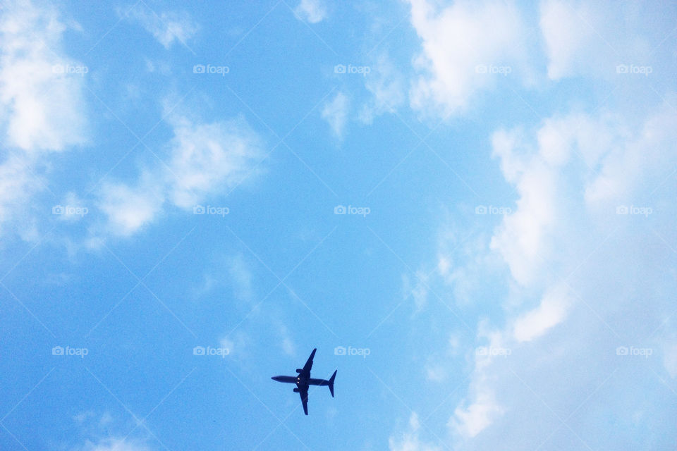 A Airplane in Sky of The City