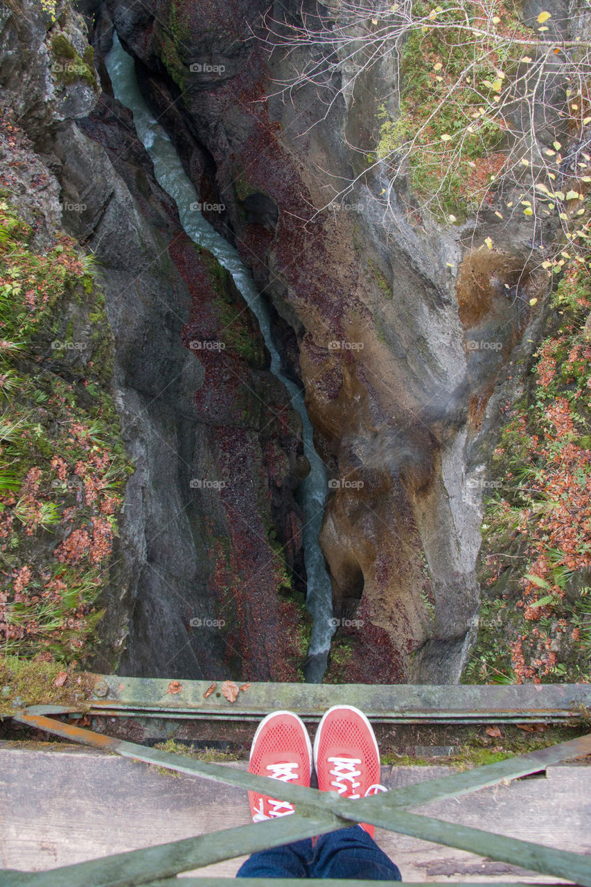 Standing on a bridge 