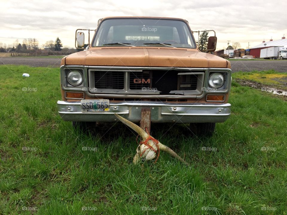 Retro Farm Truck Skull