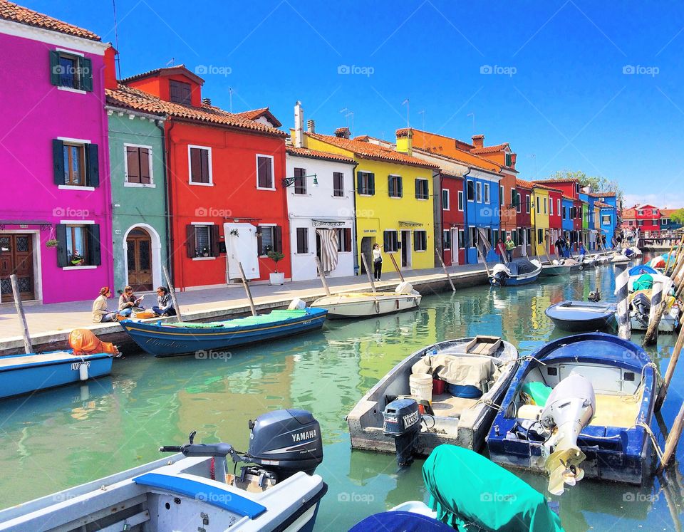Incredible colours on the Burano Island, near Venice, Italy. 