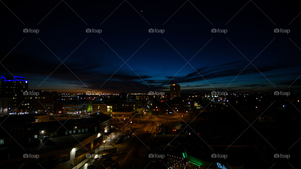 Midtown Oklahoma City, balcony of O Bar at the Ambassador Hotel.  Sony a6000 with 12mm Rokinon wide angle lens.