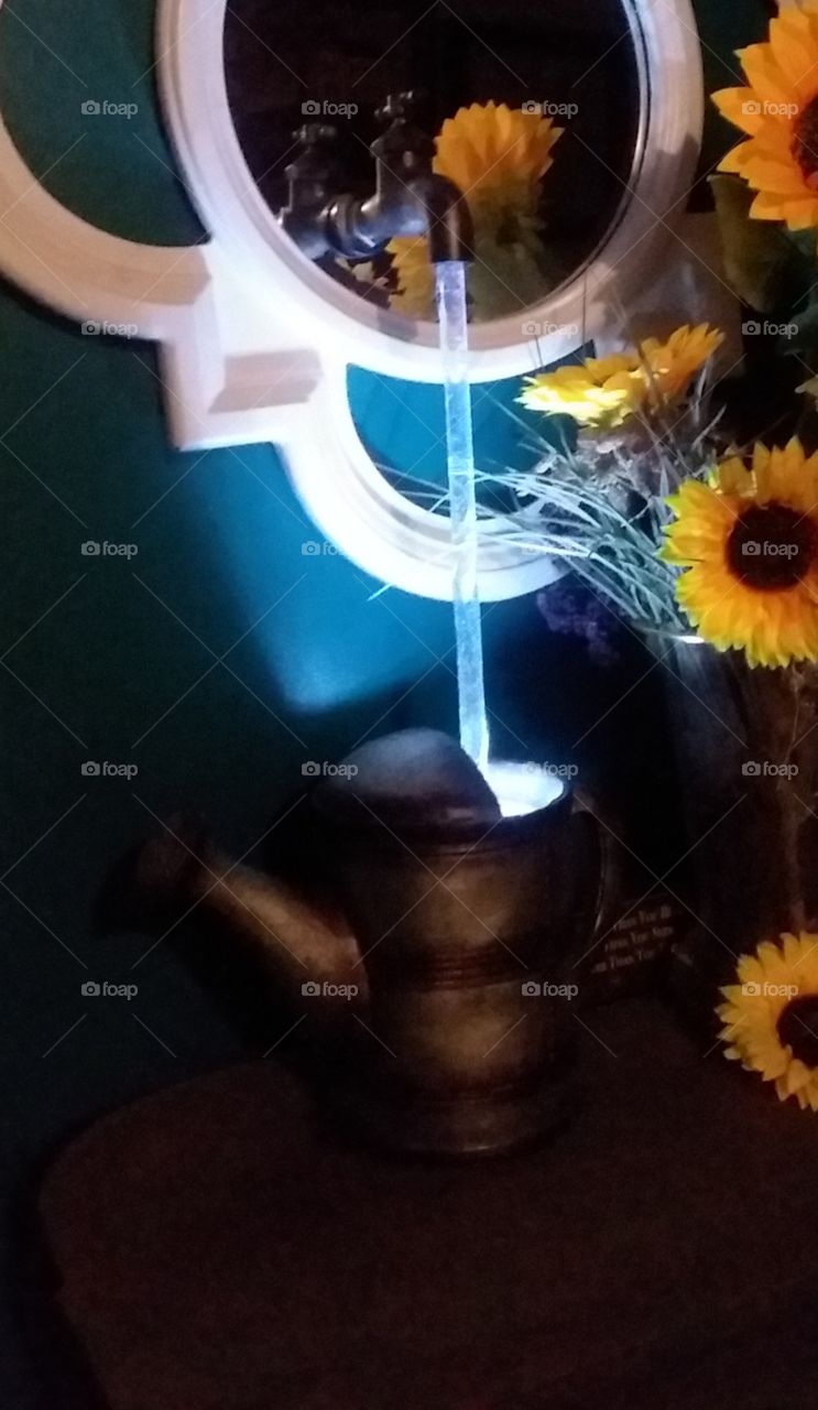 another cool find from  Cracker Barrel  water fountain  water can and spigot