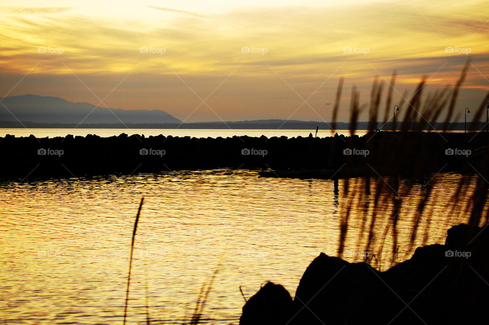 Sunset over the lake