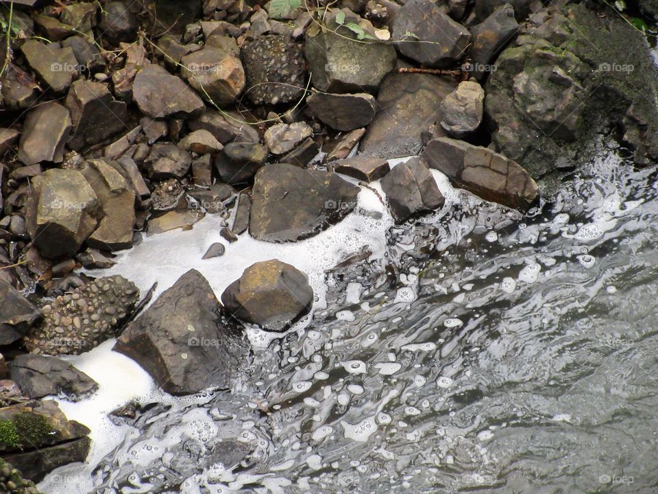 rocks and foam