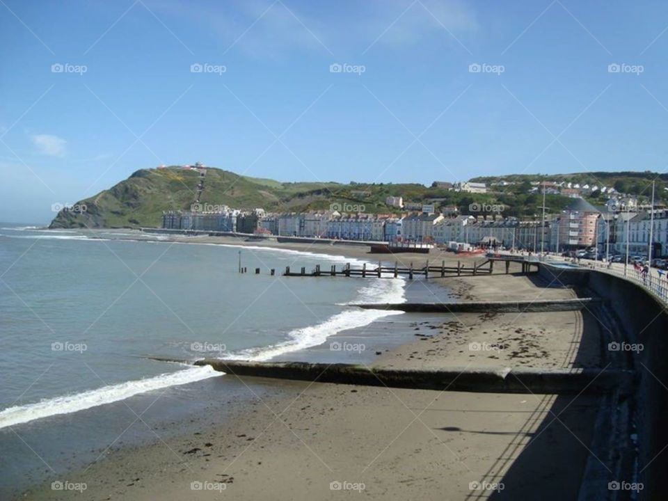 Aberystwyth coastline in Wales