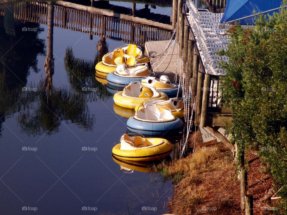 Paddle Boats on Still Water