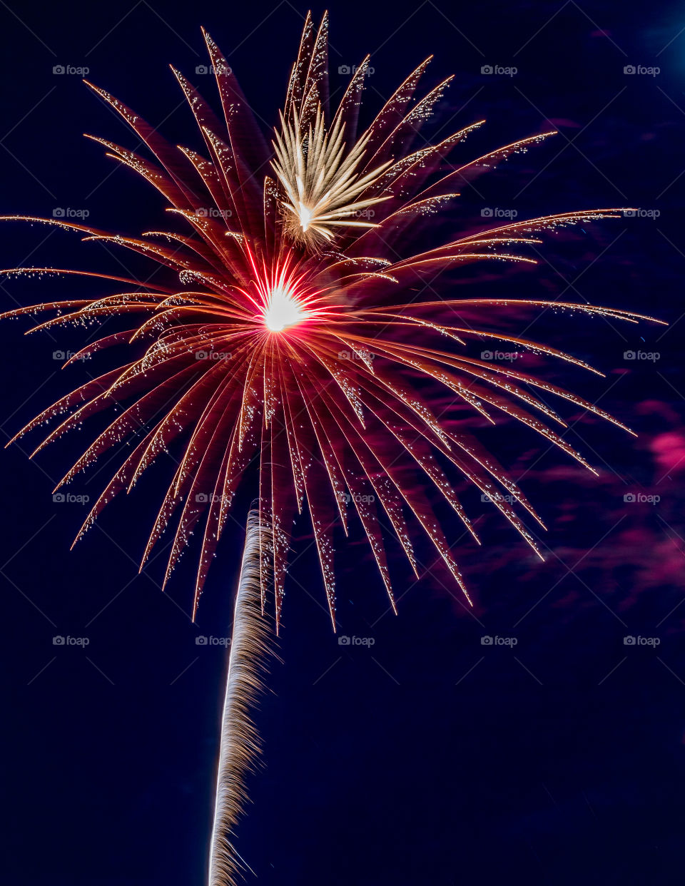 Fireworks display on independence day in Brookfield Wisconsin