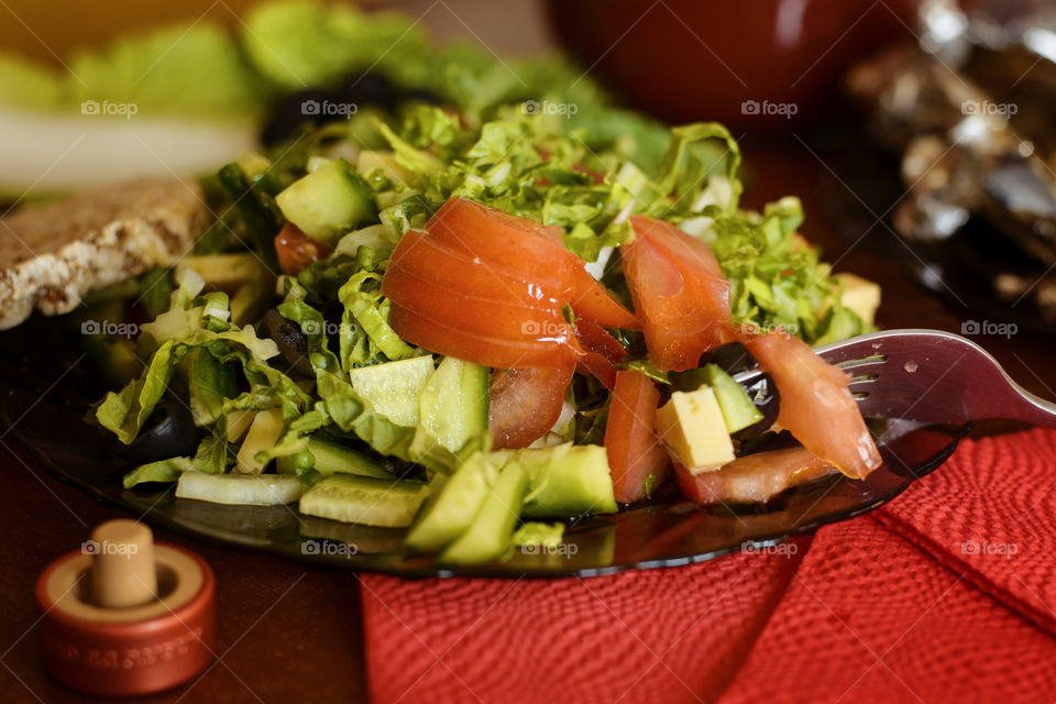 Greek food served in plate