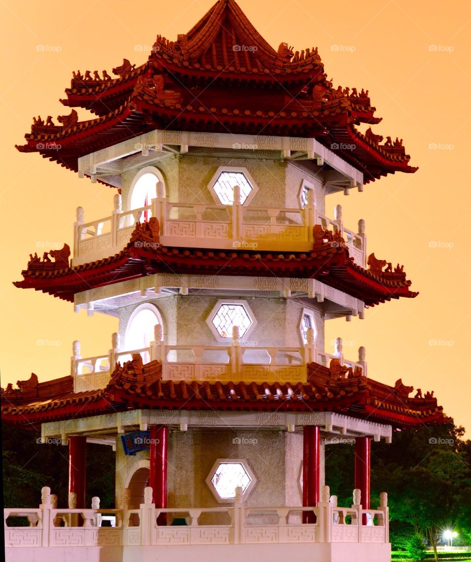 Chinese tower in Singapore